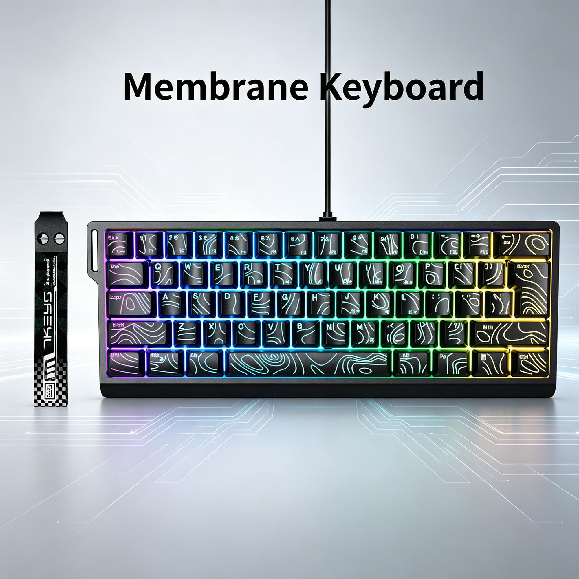 Teclado G61-5 60% com RGB retroiluminado, com fio, 25 teclas, anti-ghosting, ergonômico, portátil, para jogos em