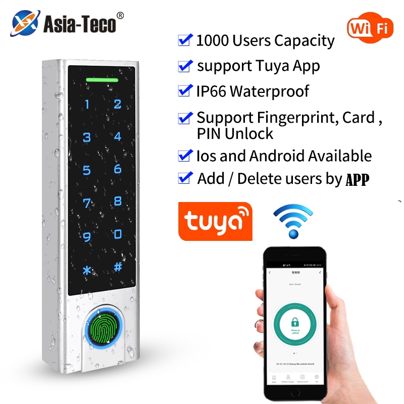 Trava Inteligente de Aplicativo WiFi 125Khz Controle de Acesso RFID, IP66 à Prova D'água, Controle de Acesso por