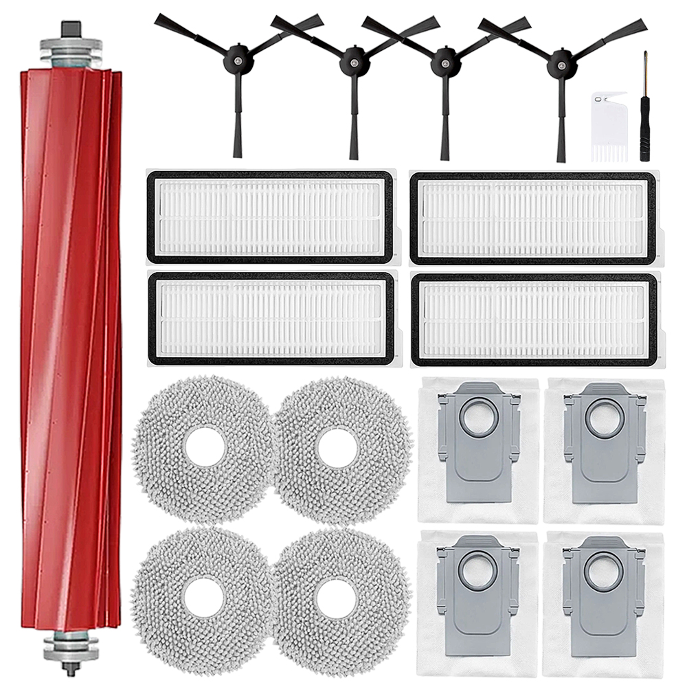 Acessórios de Reposição para Robô Aspirador Roborock Qrevo MaxV / S / Pro - Escova Principal, Filtro, Pano de Limpeza