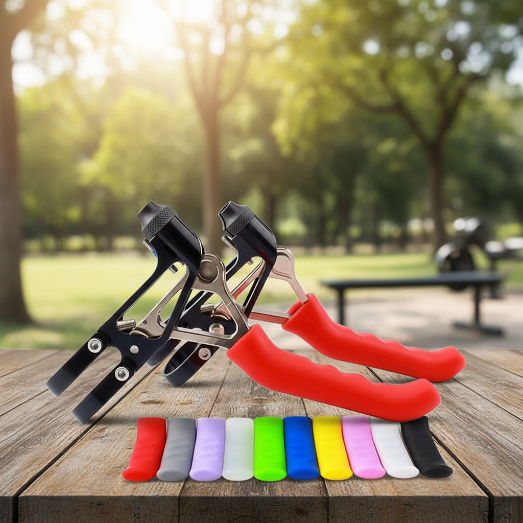 Capas de manete de freio de silicone antiderrapante e absorvedor de choque, 1 par, para punhos de bicicleta de