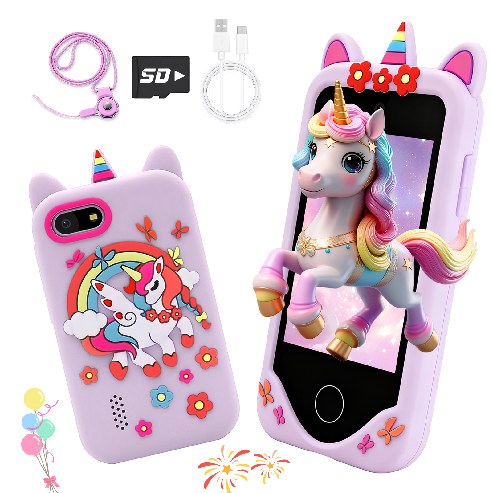 Smartphone Infantil, Câmera, Brinquedo Educacional para Idades de 4 a 9 Anos, Excelente Presente de Natal e Aniversário
