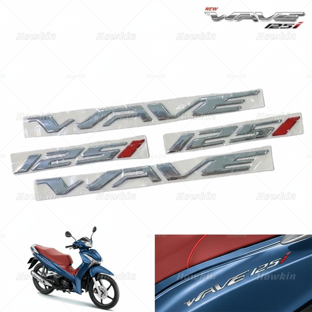 Adesivo emblema 3D elegante para moto Honda Wave 125i