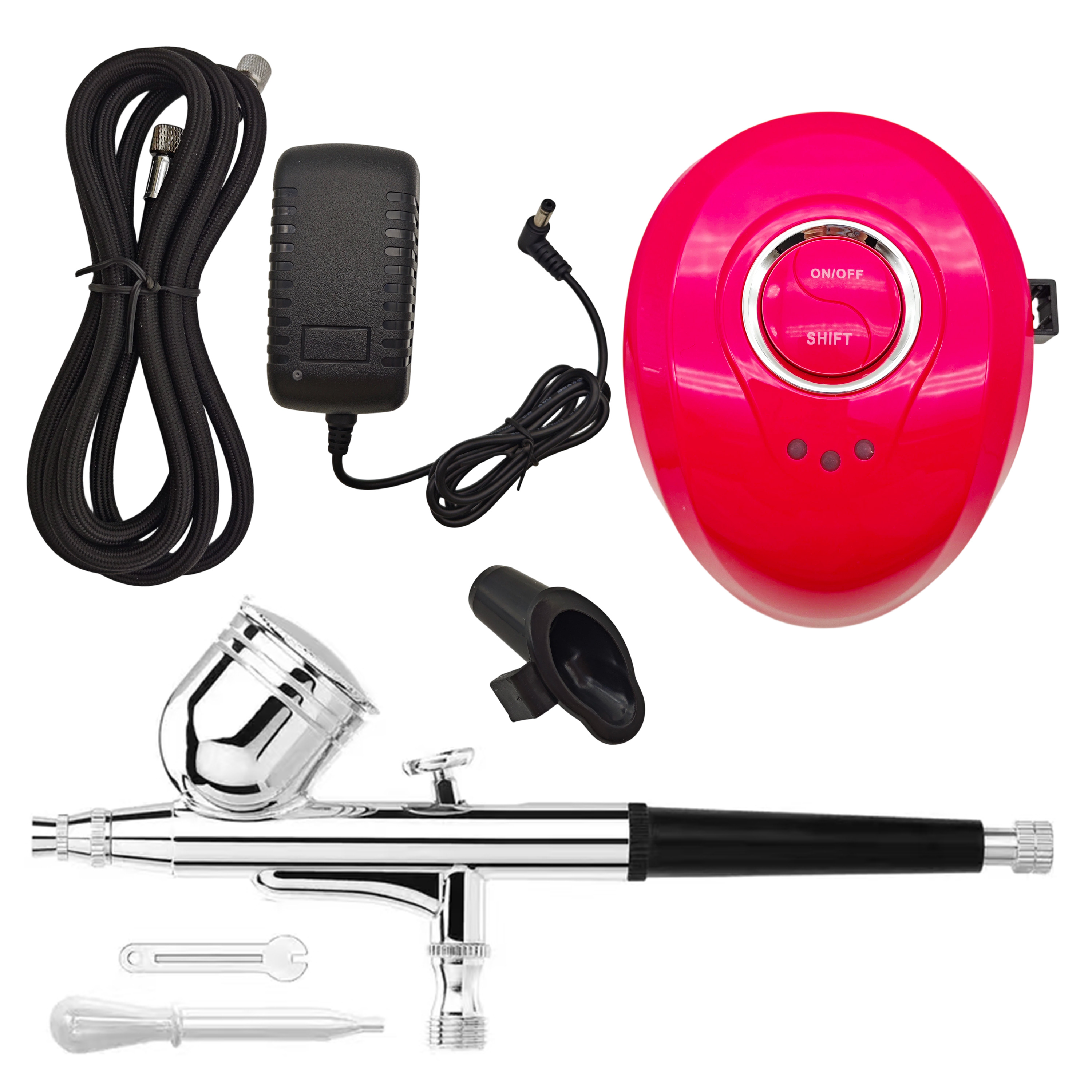 Sistema de Aerógrafo Mini com Compressor, Pistola de Aerógrafo Sem Fio para Arte em Unhas, Pintura Corporal, Grafite,