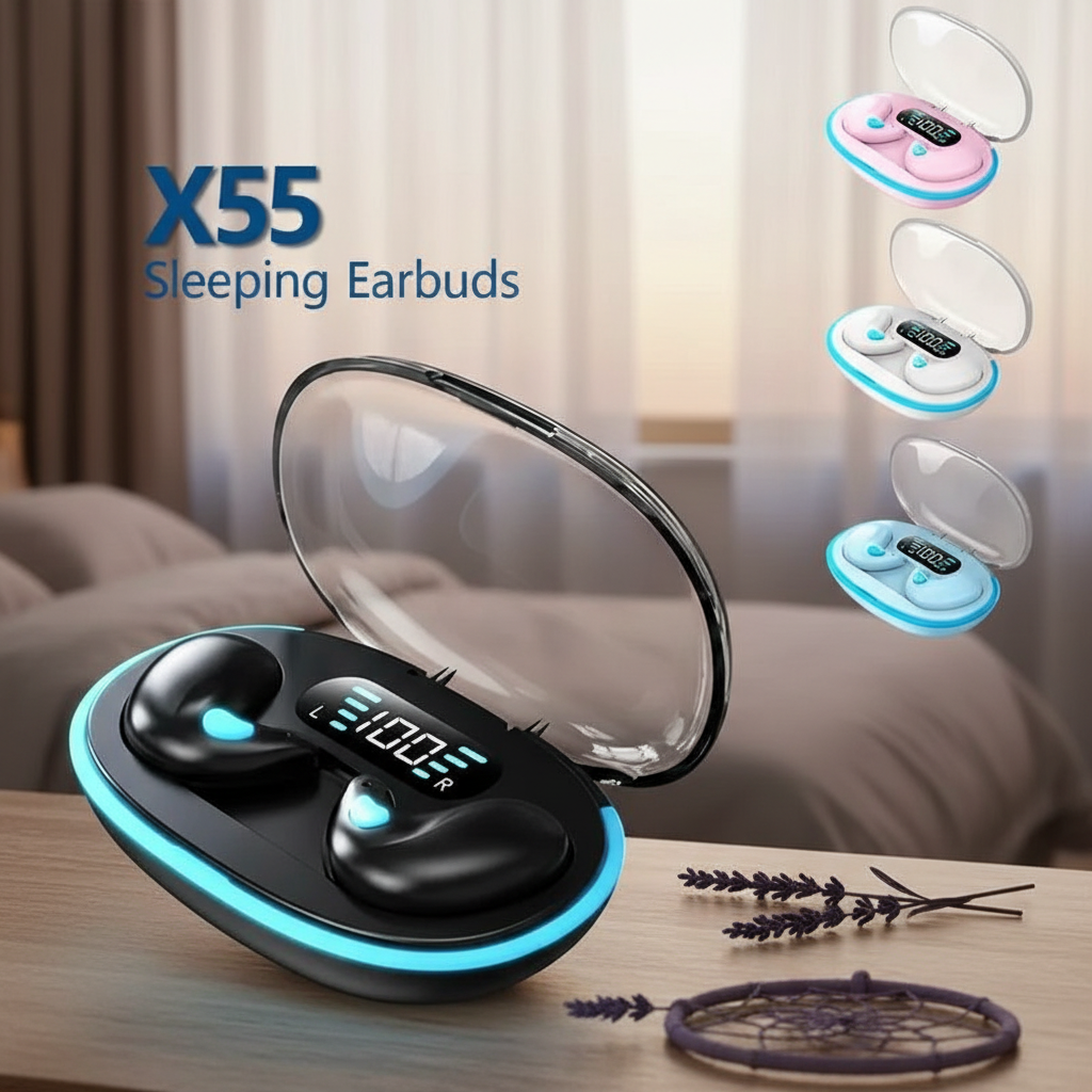  X55 TWS Fones de Ouvido Sem Fio Bluetooth Intra-Auricular Áudio Estéreo HIFI para Música Jogos Cancelamento de Ruído
