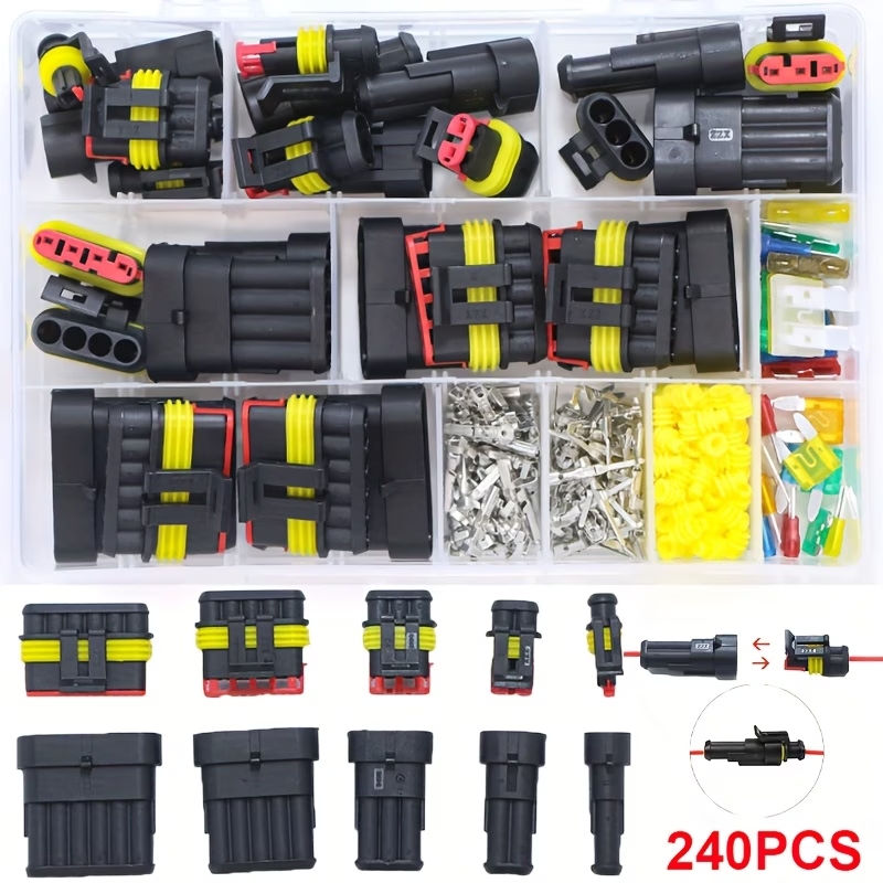 Terminal De Conector De Fio , 240 Peças , Kit De Conexão Rápida Automotiva , Contato De Crimpagem De Cobre , Modo De Ali