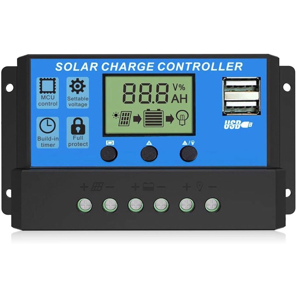Controlador Solar SUOER 30A/60A 12V/24V Auto Adaptação Painel PV Regulador de Carregamento de Bateria Para Sistema Solar
