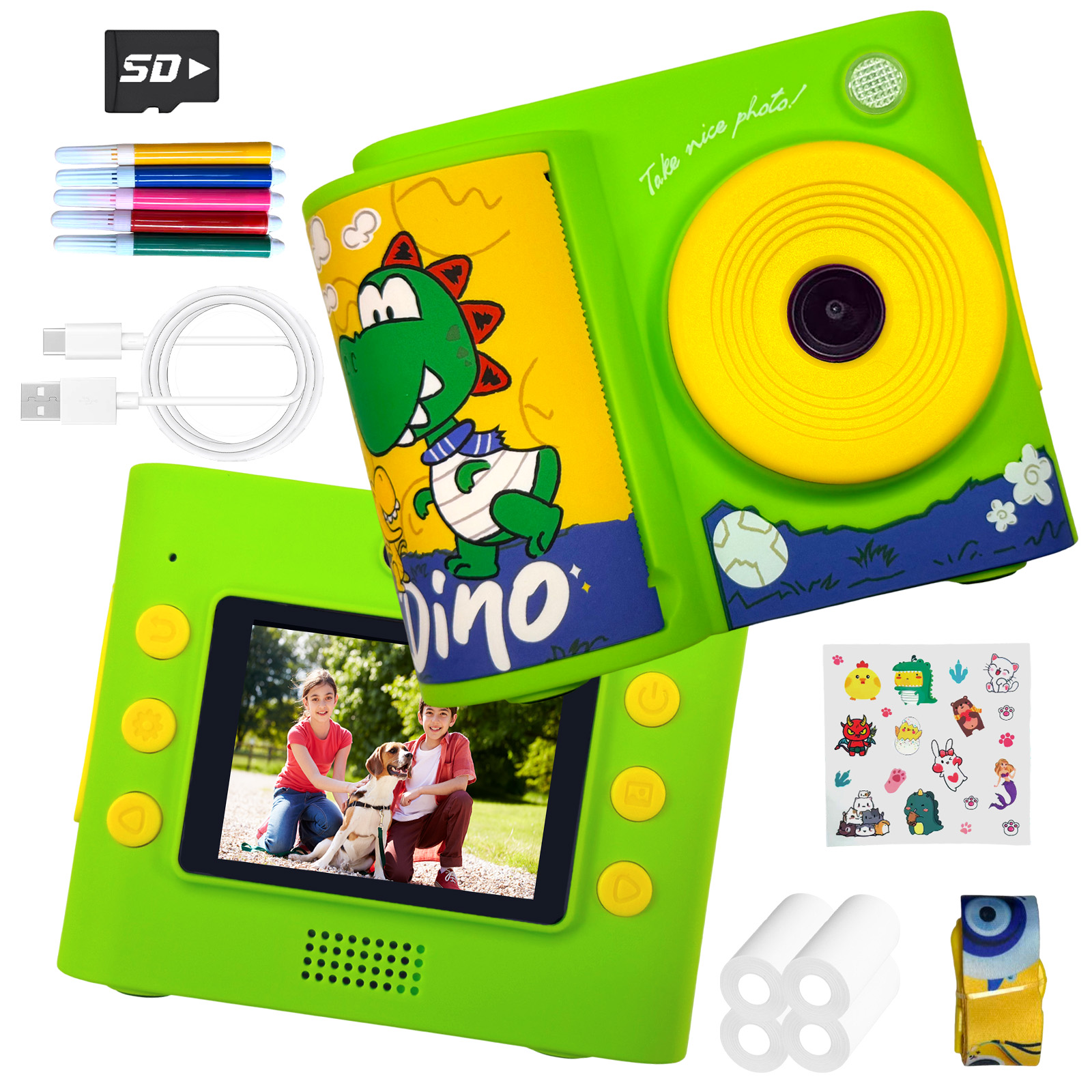 Câmera Instantânea Infantil, Câmera-brinquedo Instantânea Fácil de Usar, Presente Exquisito para Crianças Pré-escolares