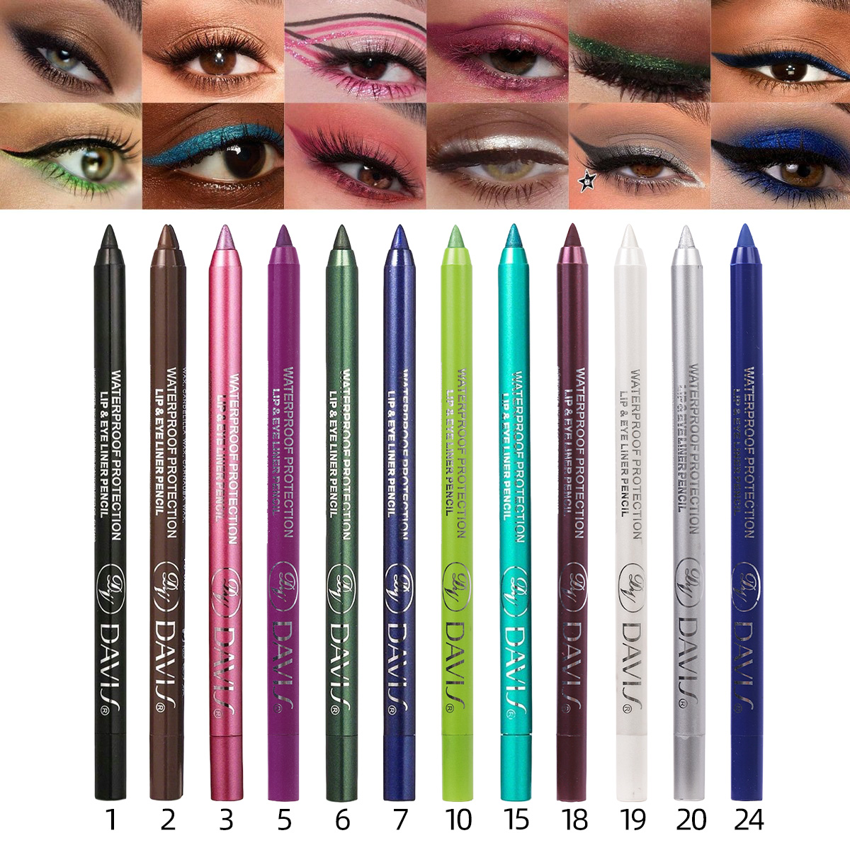 Conjunto de 12 Canetas em Gel com Glitter de Pérola - Bastão 3 em 1 de Sombra e Iluminador, Apontável para Aplicação