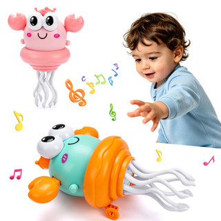 Caranguejo Dançante Brinquedo Bebê Brinquedos de Barriga para Bebês Caranguejo Interativo com Música e Luzes para Bebê