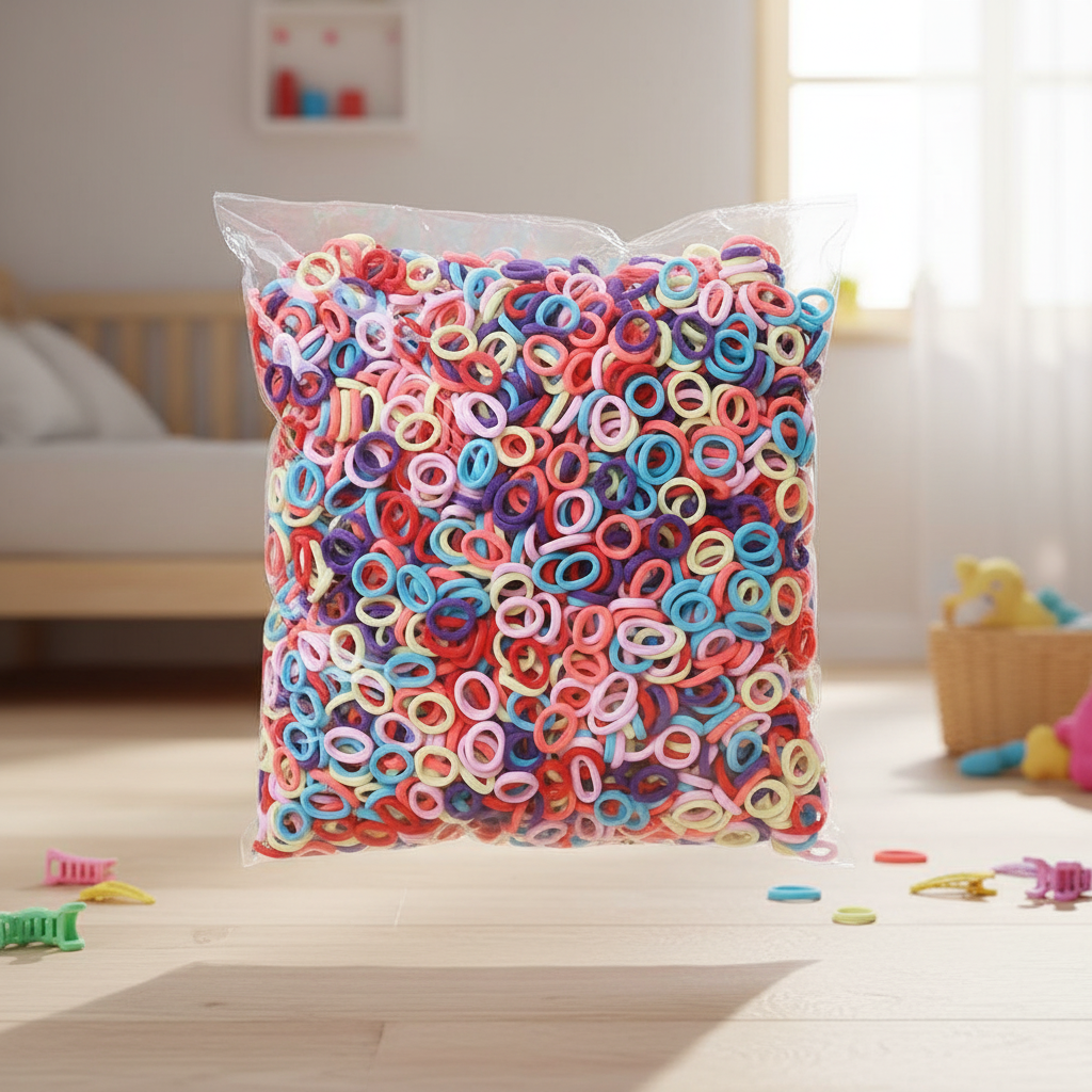  100/300Pcs Mini Faixas de Cabelo Elásticas Coloridas para Meninas, Faixas de Cabeça de Nylon, Porta-Rabos de Cavalo