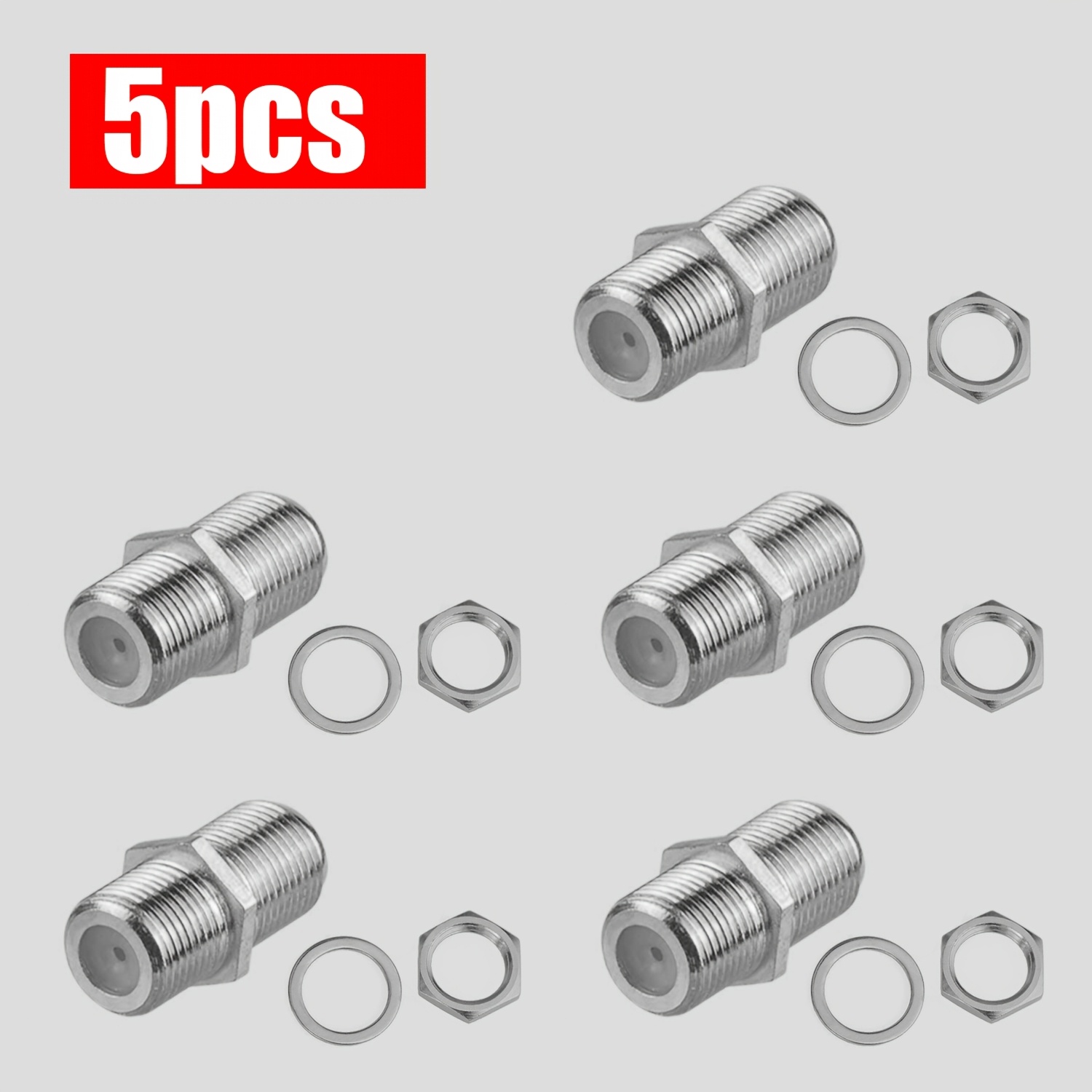 Um Pacote De Adaptador Fêmea Para Tipo F , Conector De Extensão De Cabo Coaxial RG6 Cabos De TV Receptores De Satélite M