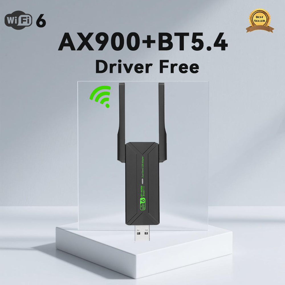 Adaptador Bluetooth 5.4 AX900 USB WiFi 6 2 em 1 Dongle 802.11ax 2,4G e 5GHz Para Desktop e Laptop Windows 10/11
