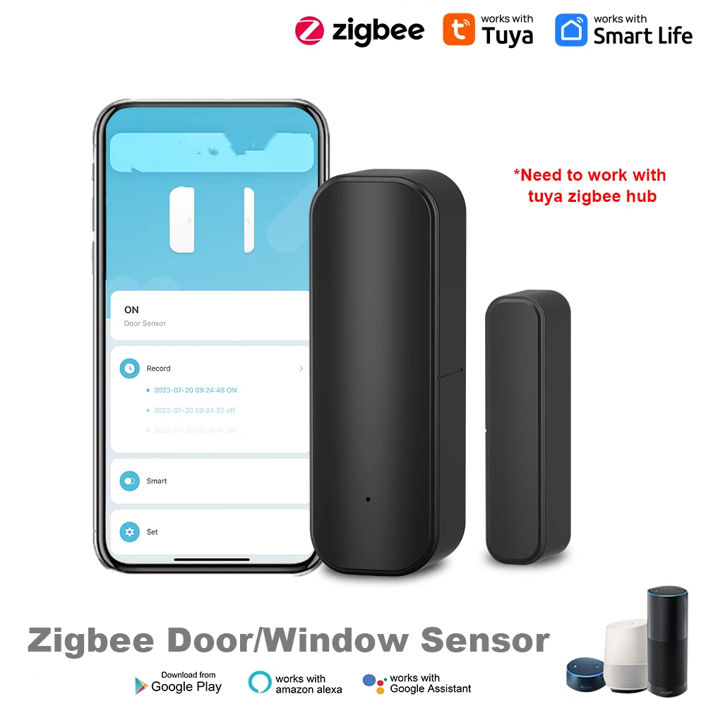 Sensor de Janela de Porta Inteligente Compatível com Aplicativo para Alarme Detector de Segurança Doméstica