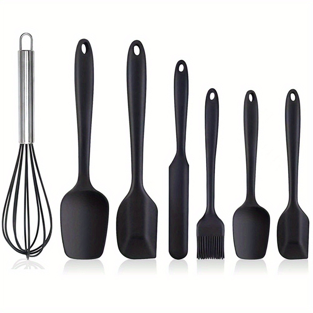 Conjunto De Espátula De Silicone 7 Unidades , Utensílios De Cozinha Antiaderentes Resistentes Ao Calor