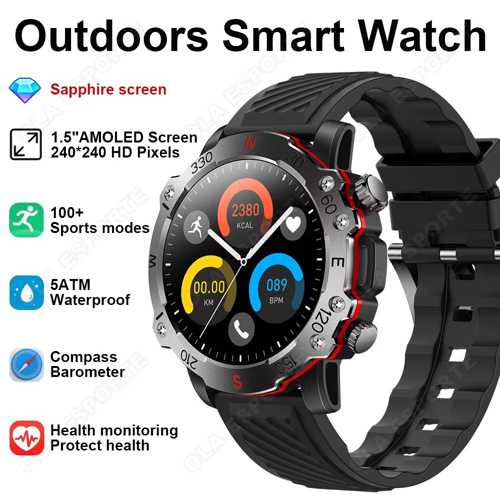  Novo Smartwatch Bateria 300mAh, Chamada Bluetooth, Lembrete de Informações, Monitoramento de Sono, Smartwatch Esportivo