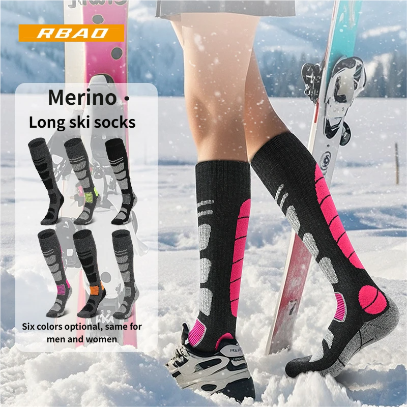 Meias Térmicas Masculinas Para Esqui E Caminhada | Longas De Inverno Acima Do Joelho Mulheres , Esportes De Neve Preto/B em Oferta na Shopee