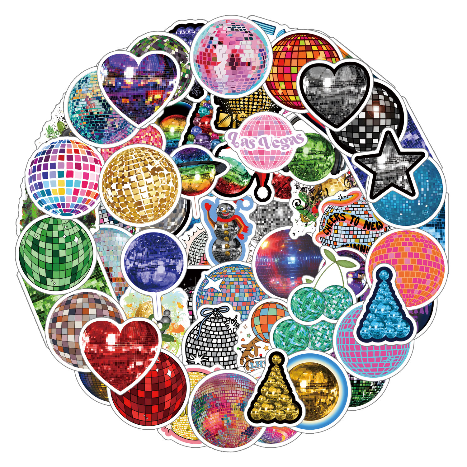 Adesivos Estéticos Para Salão De Dança , Bola De Discoteca , 650 Peças , À Prova D'água , Vinil Laptop , Skate , Scrapbo
