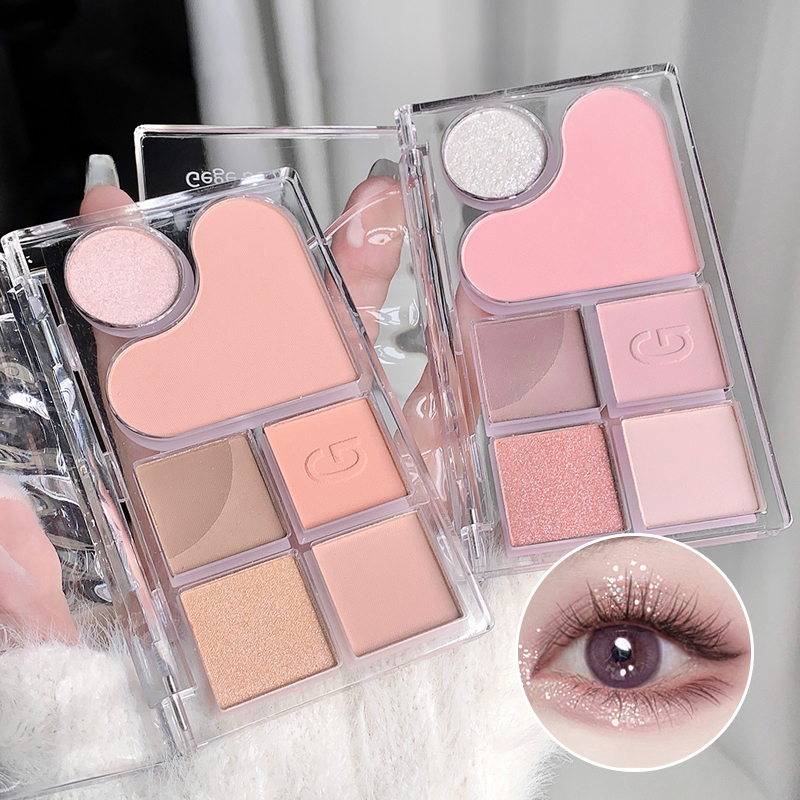 Gege Bear Paleta de Sombra de Luz e Sombra, Sombra Multicolorida Macia e Delicada, Acabamento Fosco Tipo Purê de Batata