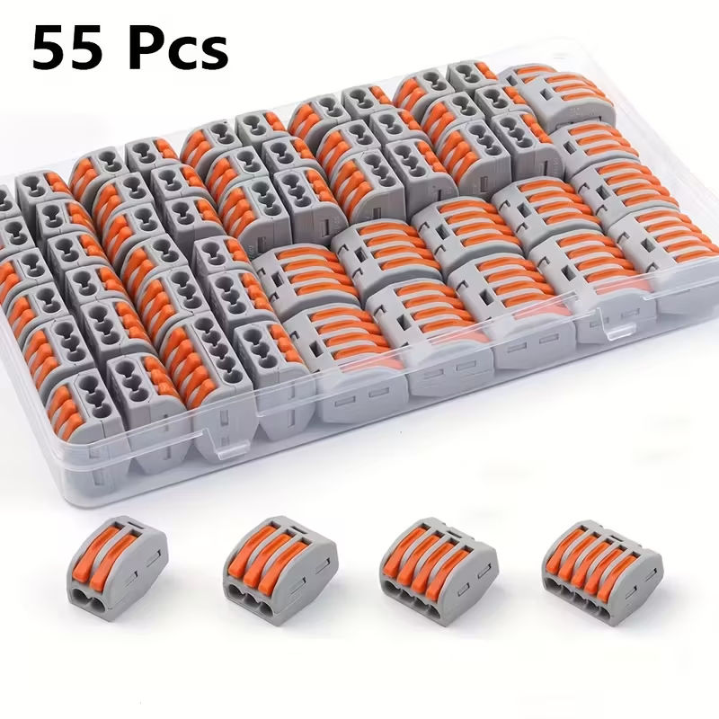 Um Conjunto De Conectores Rápidos , Kit De Alavanca Push-in , 55 Peças Com Caixa De Armazenamento Para Conexão Livre De
