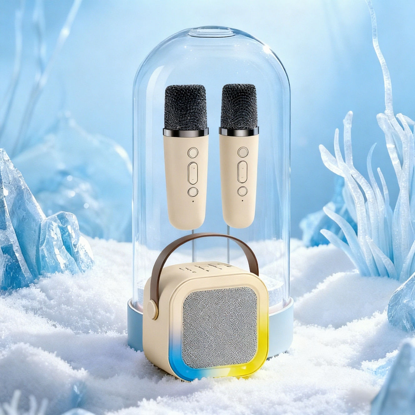 Conjunto De Alto-Falante Bluetooth Portátil K12 E Microfone Sem Fio De Karaokê Para Casa Exterior