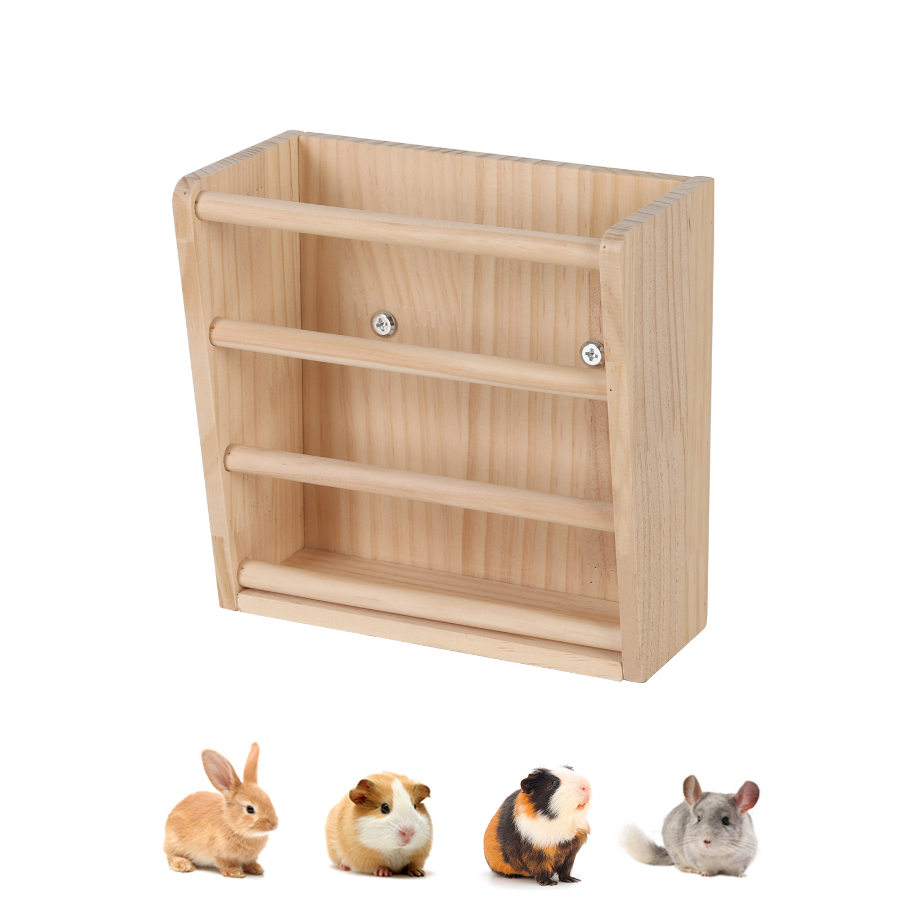 Comedouro de Feno de Madeira para Coelhos, Porquinho-da-Índia e Chinchila – Dispensador de Feno para Gaiola