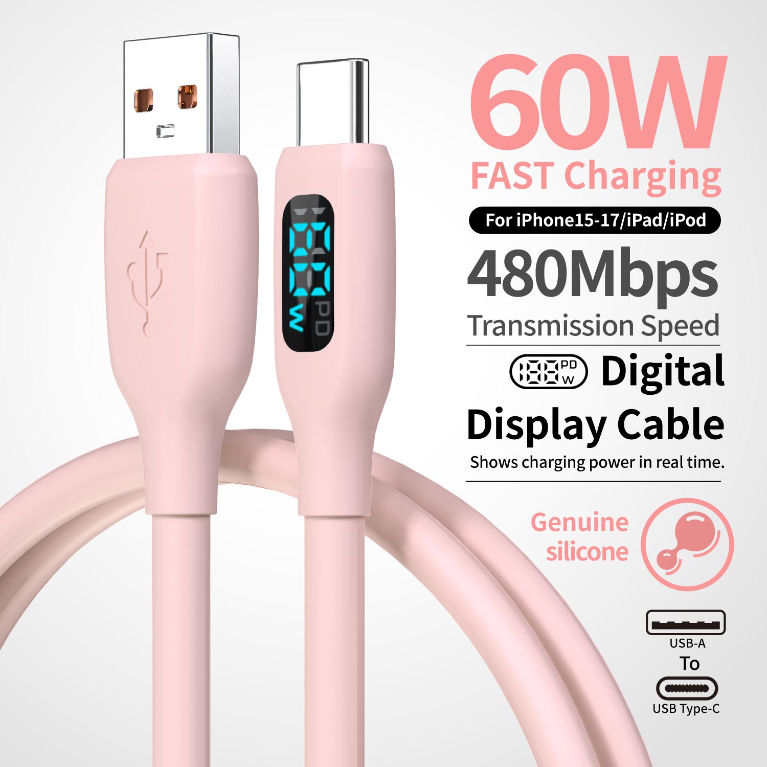 Cabo USB para USB-C Carregador Rápido Tipo C para Samsung Galaxy A17 A16 A15 A26 A36 A56, S25 S24 S23 S22 S21 S20 S10