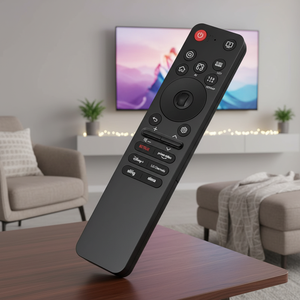 Controle remoto para TV inteligente LG Magic Smart LCD modelo MR25GA, mesma forma e botões, pronto para uso.
