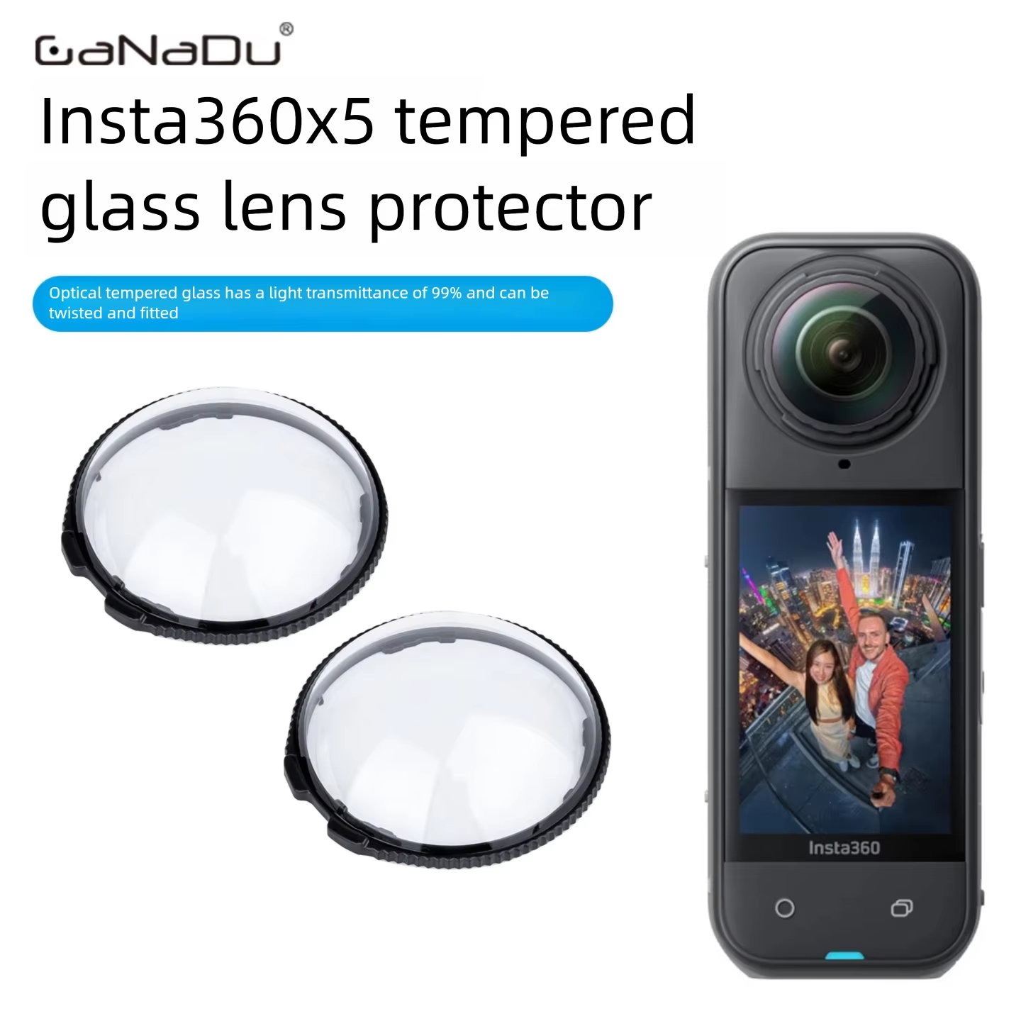 Protetor de Lente e Tela para Insta360 X5 – Tampa de Lente, Protetor de Tela e Capa Antiferrugem