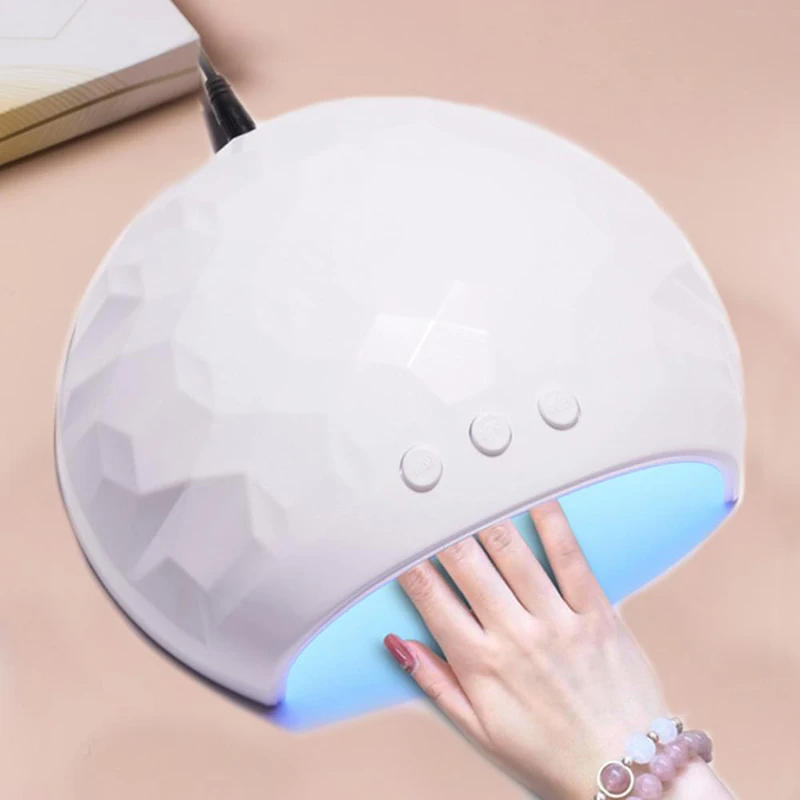 Secador de Unhas 12/18 LEDs com Fonte de Luz Dupla, Lâmpada UV de Secagem Rápida 30/60/90s, Temporizador USB, Secador de