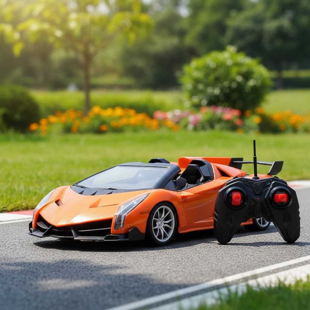 Carro de Controle Remoto Lamborghini Ferrari Camaro com Luzes LED - Carro de Brinquedo de Corrida para Meninos