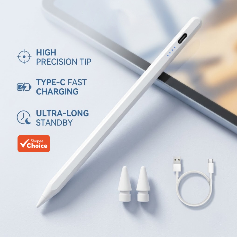 Caneta Universal Stylus para Tela Sensível ao Toque Android iOS, Caneta Capacitiva para iPad, Tablet, Lápis de Desenho