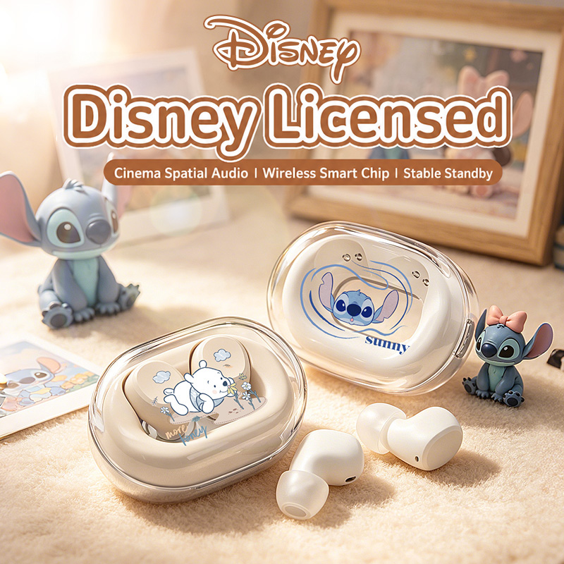 Disney Y090 Fones De Ouvido Sem Fio Bluetooth TWS Stitch Intra-Auriculares Com Cancelamento De Ruído Esportivos Estéreo 
