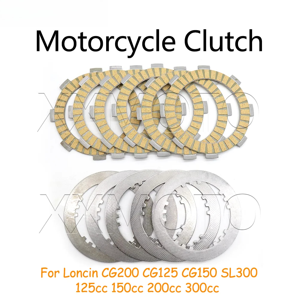 Para Lifan Zongshen Loncin CG200 CG125 CG150 SL300 125cc 150cc 200cc 300cc Placas de Embreagem de Moto, Placas de Aço,