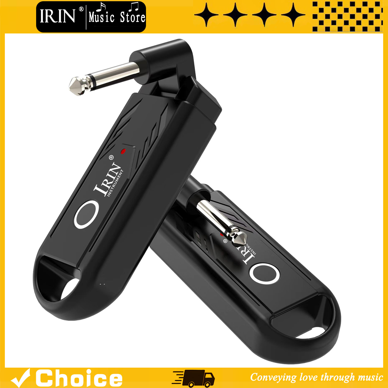 Sistema sem fio para guitarra IRIN IN-70 |Transmissor e receptor com zero atraso|Kit recarregável|Anti-interferência