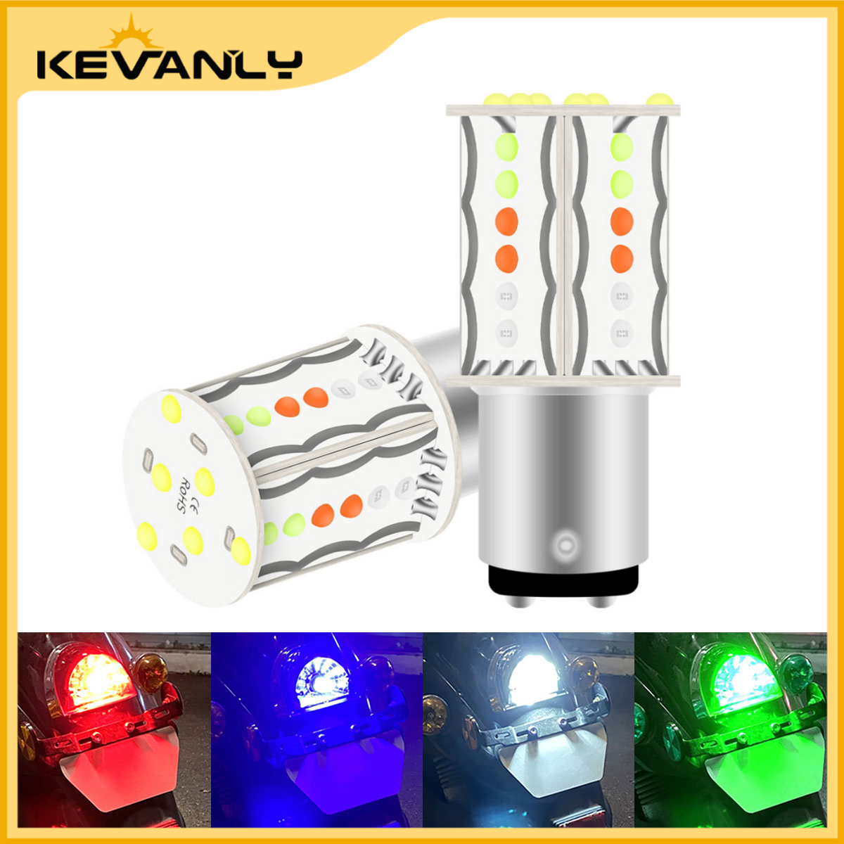 KEVANLY 1 peça Luz de Sinalização Multicolorida Piscante para Moto 1157 BAY15D P21/5W 12V