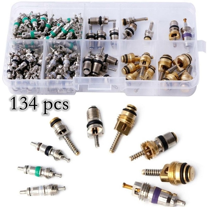 Novo 2026 134 Pçs Carro A/C Núcleo Válvulas Automotivo Ar Condicionado Variedade Kit R134A