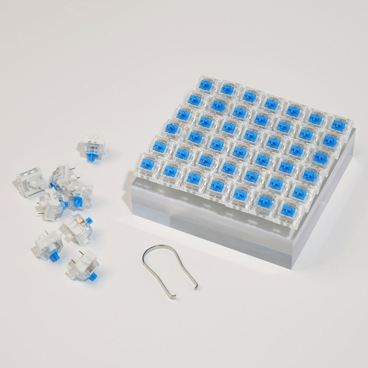 50 unidades/100 unidades de teclas para teclado mecânico, azuis, pretas, vermelhas, marrom, haste cruzada, som de clique