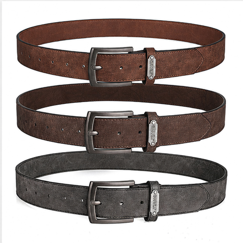 Cinto De Couro Fosco Masculino Retrô Com Fivela Cinza Vintage , Uso Diário , Acessório De Moda Casual