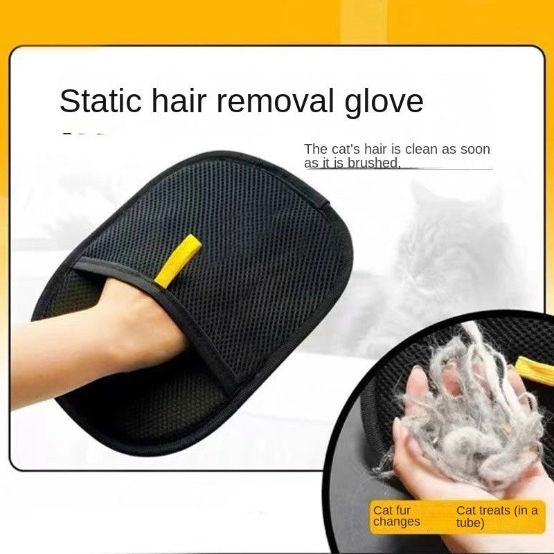 Petgroom Luvas Estáticas De Remoção De Pêlos De Animais De Estimação Escova De Limpeza Bidirecional Reutilizável TPR Luv