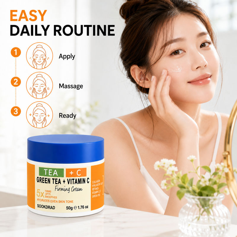 Creme Firmador Chá Verde com Vitamina C - Produto de Beleza Viral 50g
