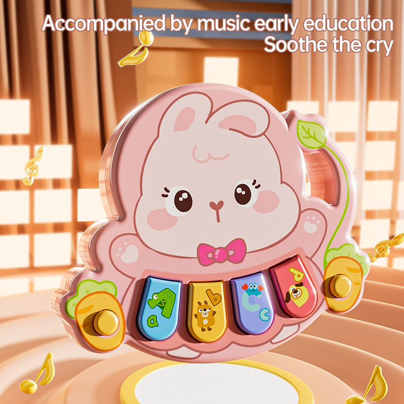 Caixa De Música De Piano Animal 5 Modos Gráficos De Desenho Animado Teclado Cor Aleatória Instrumento Musical Eletrônico