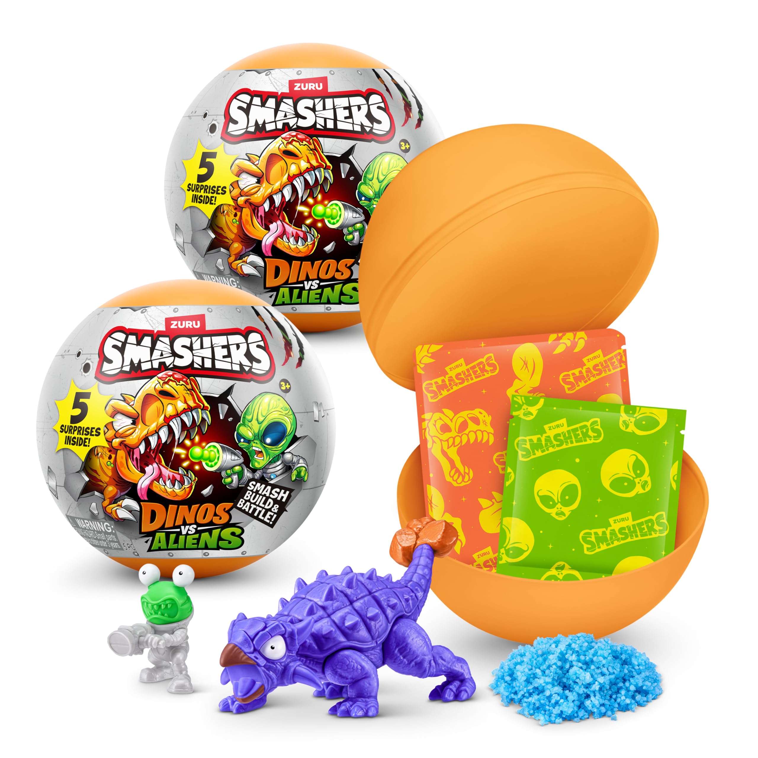 Smashers Dino vs Aliens Planet Da ZURU-Brinquedo Cápsula Inquebrável Com Figuras De E Alien , 5 Surpresas Internas , Nov