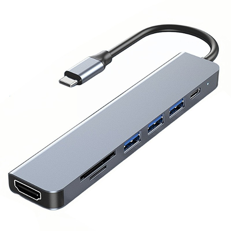 Type C USB HUB 7 Em 1 HDMI 3.0/2.0 Adaptador Leitor De Cartão SD/TF Para Computador , Telefone , Tablet ,