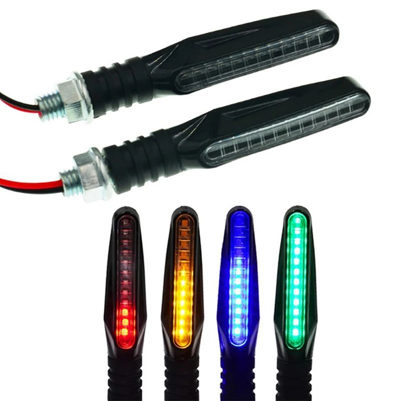 LED Sinais De Volta Da Motocicleta 12 SMD Água Corrente IP68 Pisca Bomba Ar Capacete net Para freedconn Interfone Compra