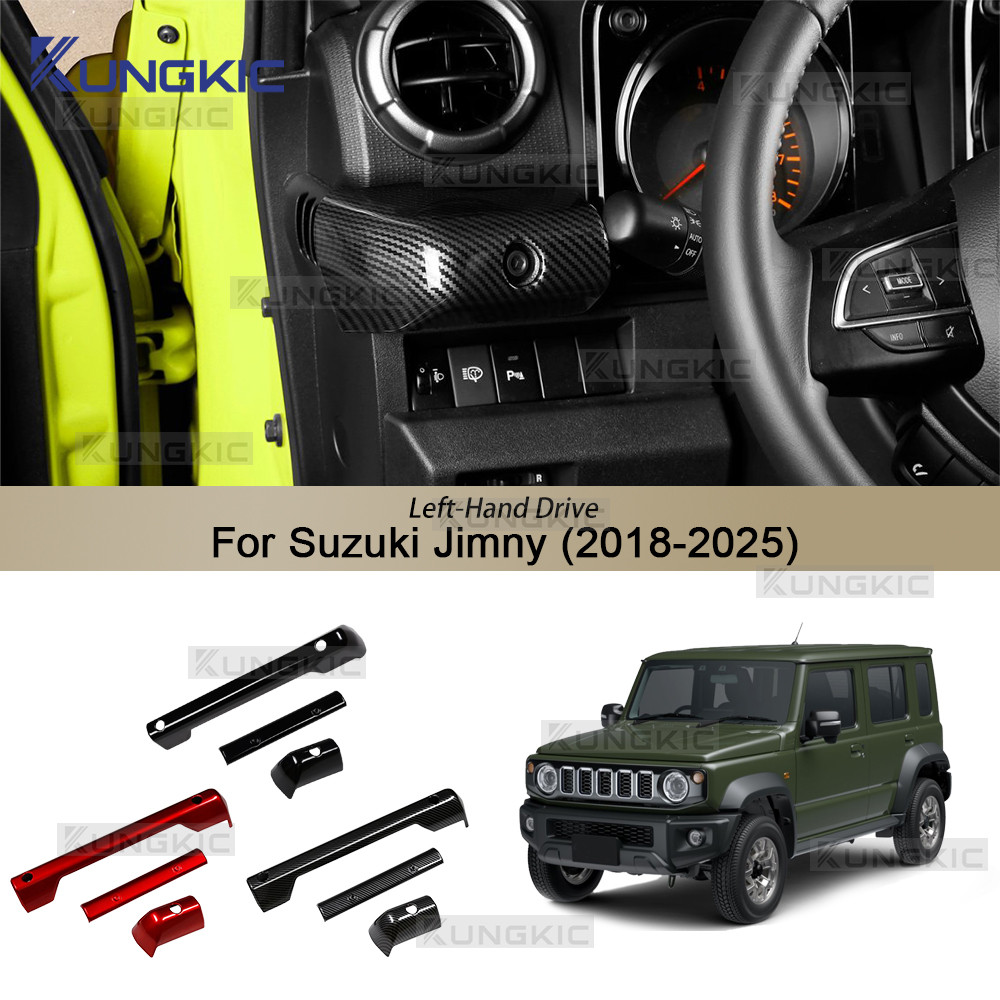 KUNGKIC Para Suzuki Jimny 2018-2025 Decoração da Tampa do Punho de Apoio do Copiloto Painel de Instrumentos Central LHD