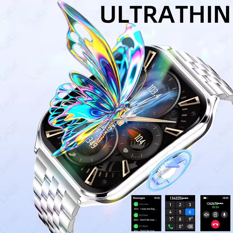 Novo Smartwatch 1.83 Tela AMOLED 360*360 HD Pixels Display Bluetooth Chamada Esportiva Rastreador de Fitness Relógio