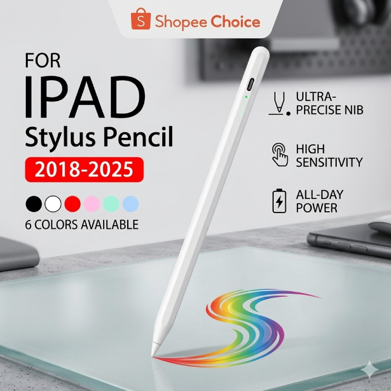 Caneta Capacitiva para IPad compatível com Apple Pencil 1/2, caneta para IPad pa