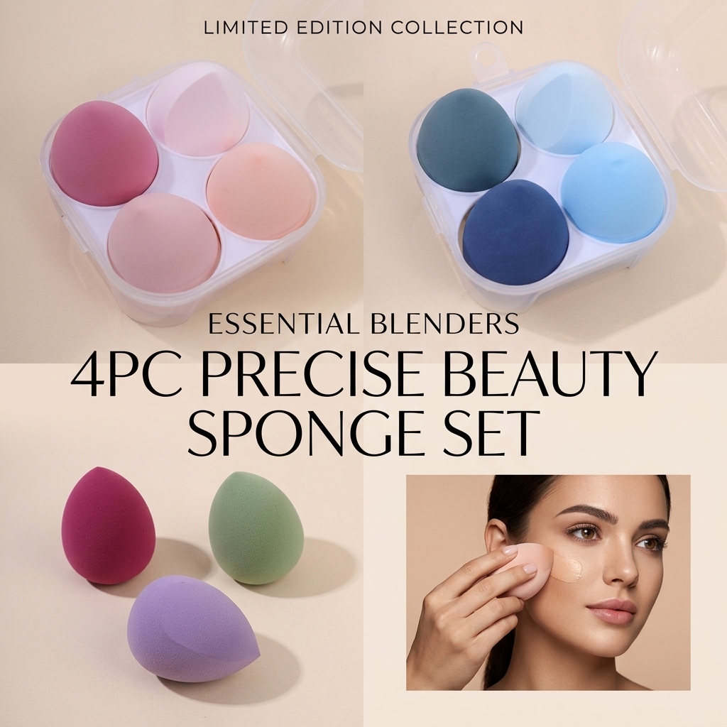 Beauty Blender Para Iniciantes Conjunto De Liquidificador De Beleza De 4 Peças , Ultramacio , Almofada Uso Seco E Molhad