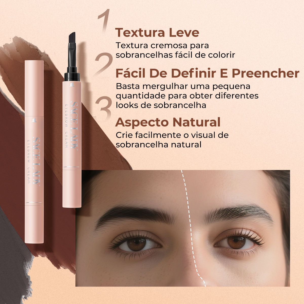 SACE LADY Creme para Sobrancelhas À Prova d'Água Gel de Sobrancelha de Longa Duração Com Pincel Maquiagem · foto 2
