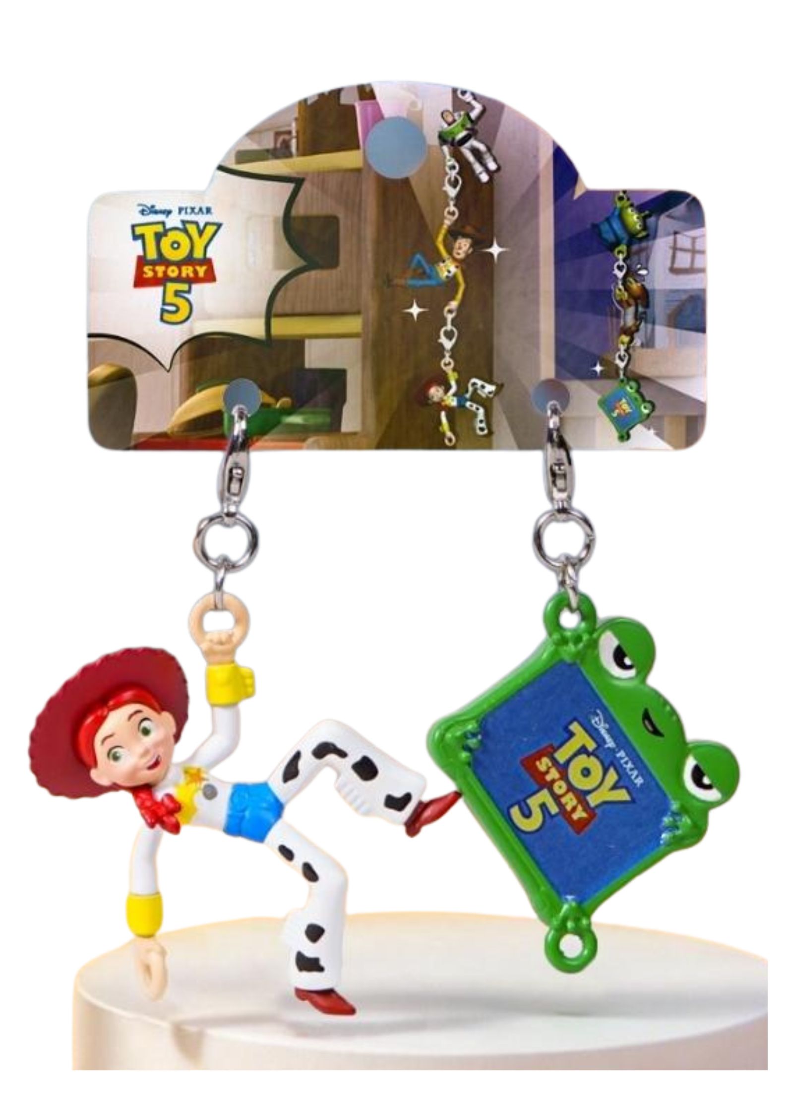 Disney Toy Story 5 Potdemel, Conjunto Completo de Chaveiros Pendurados de Escalada, Woody/Buzz/Jessie/Alien/Slinky Dog,